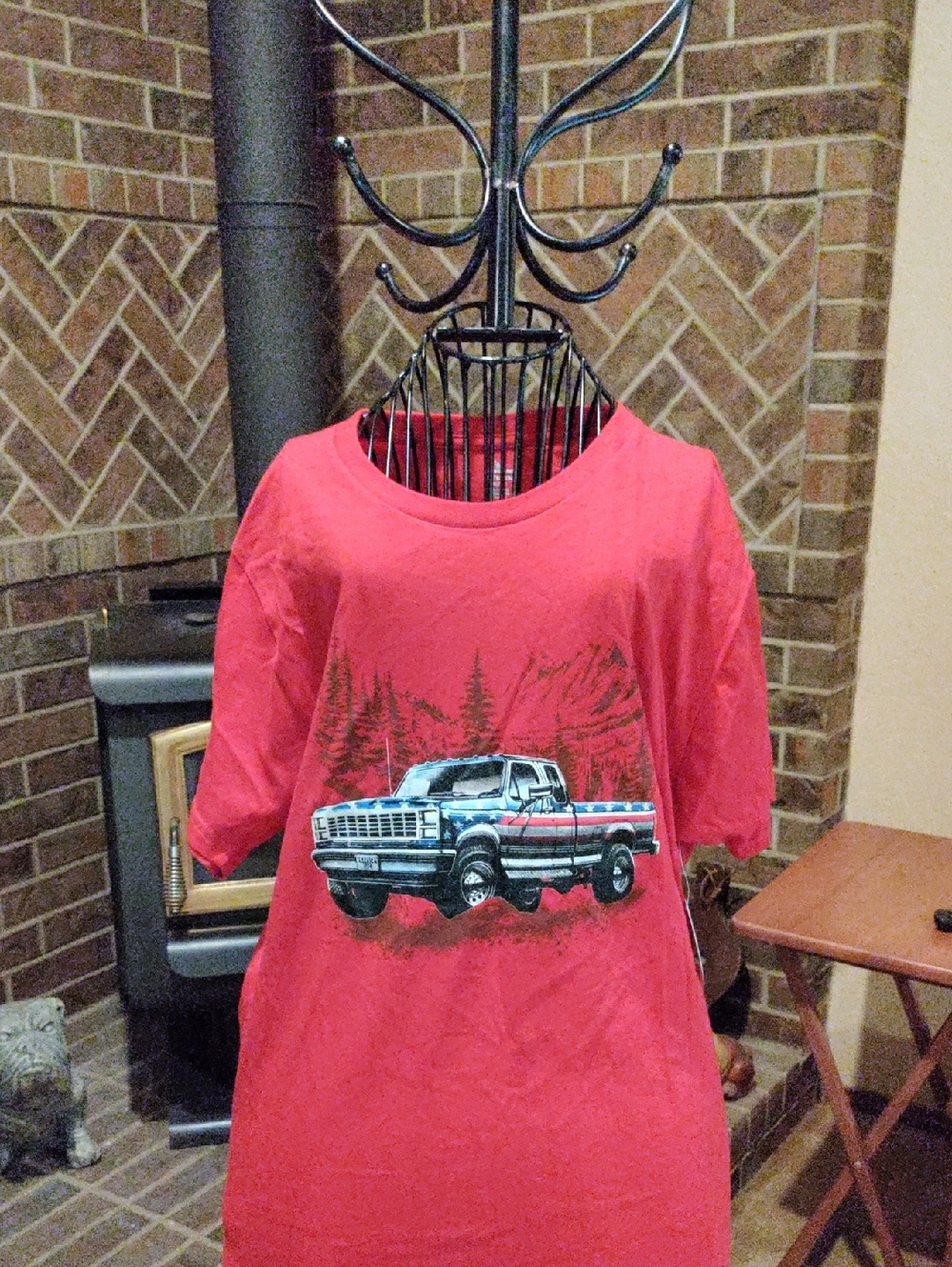 🛻Men's Red Short Sleeve Graphic Truck Tee